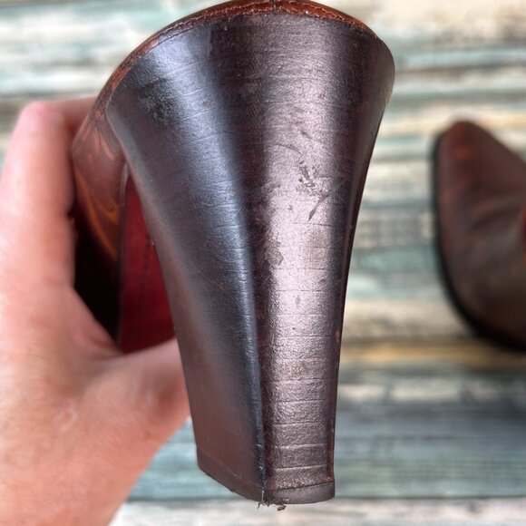 Donald J Pliner Perlie Womens 7.5M Mules Western Dress Shoes Pointed Toe Clogs - Picture 8 of 14